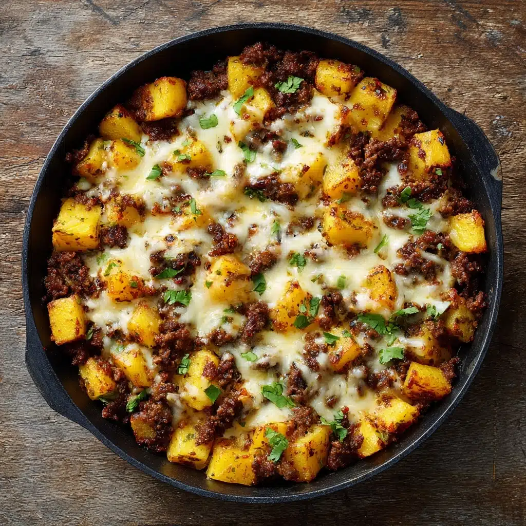 One-Pan Cheesy Meat & Potato Skillet Recipe 5 One-Pan Cheesy Meat & Potato Skillet Recipe - Recipe Image