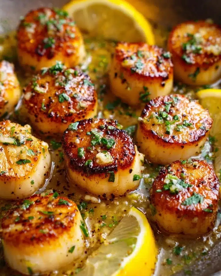 Buttery Garlic Seared Scallops Recipe