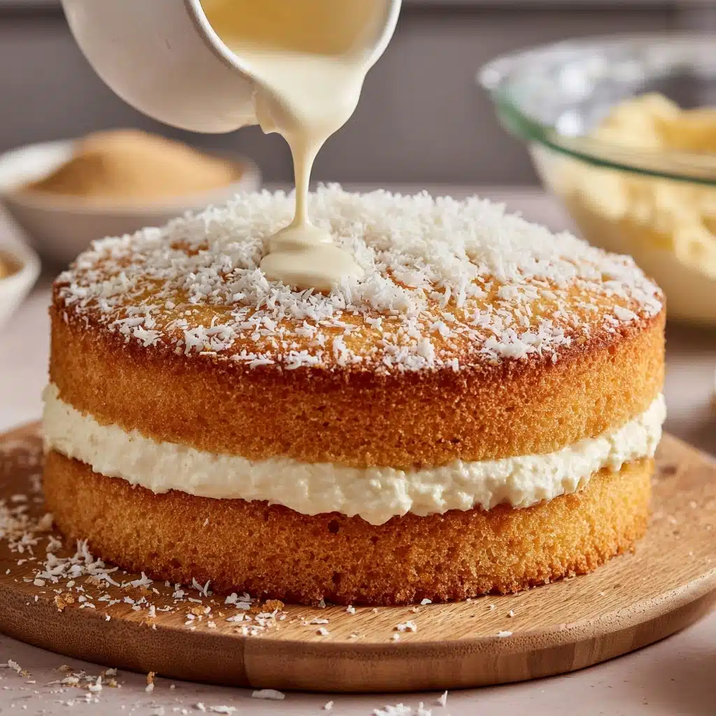 Coconut Cream Cake with Glaze Recipe - Recipe Image