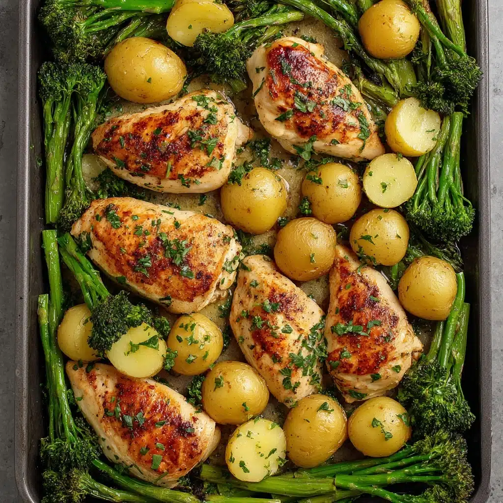 Sheet Pan Garlic Butter Chicken and Veggies Recipe - Recipe Image