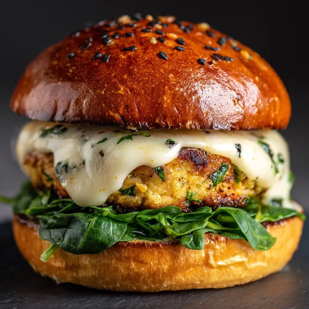 White Cheddar Spinach Chicken Burgers Recipe - Recipe Image