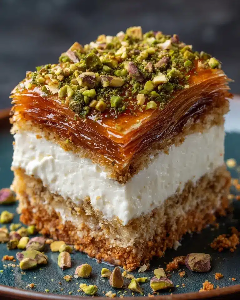 Honey Pistachio Baklava Cheesecake Recipe