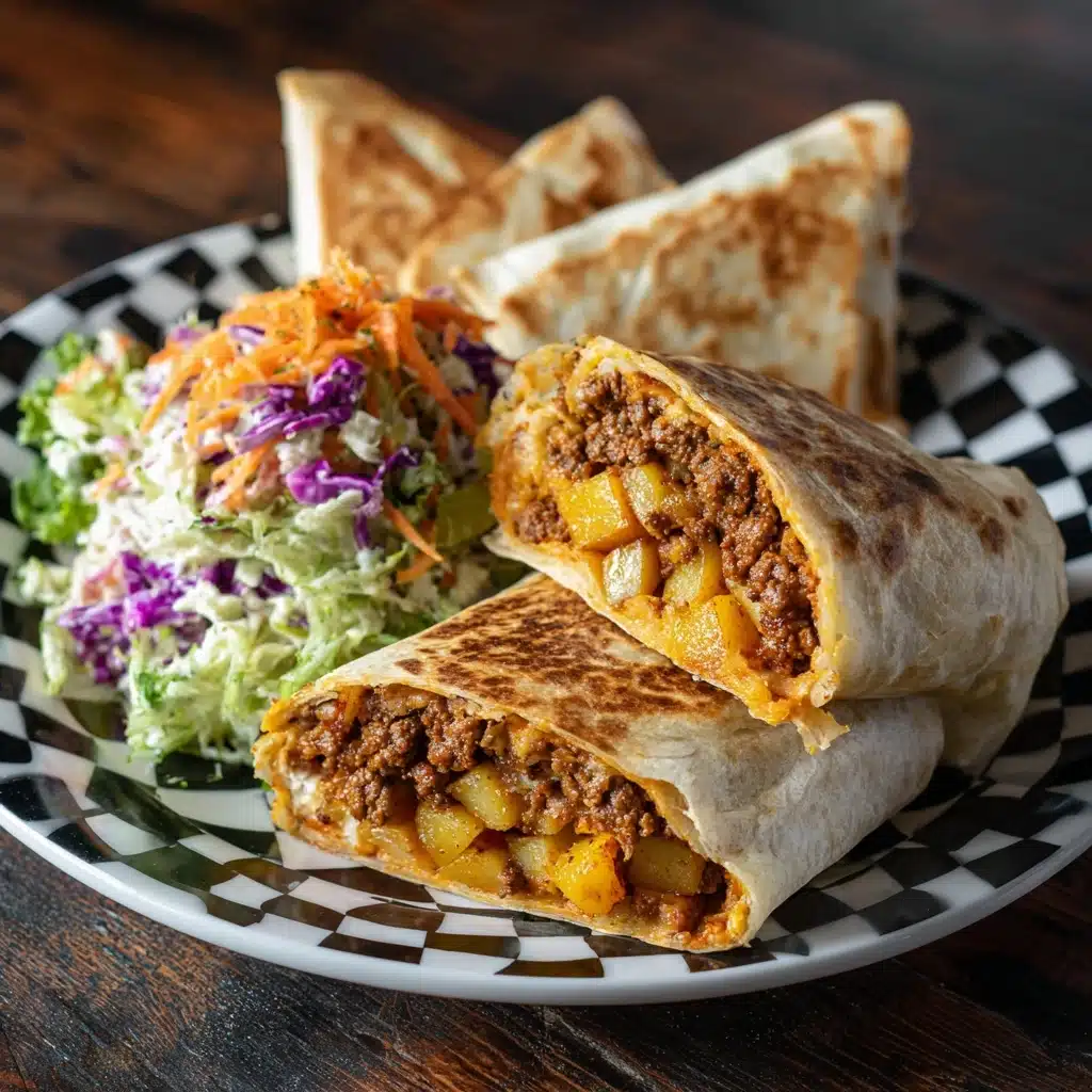 Cheesy Beef and Potato Burritos Recipe - Recipe Image