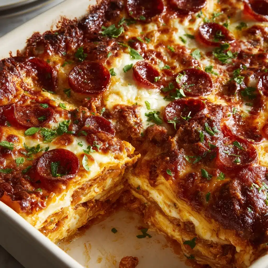 Pepperoni Pizza Lasagna Recipe - Recipe Image