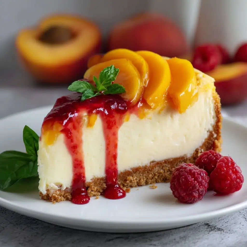 Raspberry Peach Cheesecake Recipe 3 Raspberry Peach Cheesecake Recipe - Recipe Image