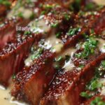 Juicy Steak with Creamy Garlic Sauce Recipe