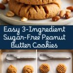 3 Ingredient Sugar Free Peanut Butter Cookies Recipe