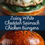 White Cheddar Spinach Chicken Burgers Recipe
