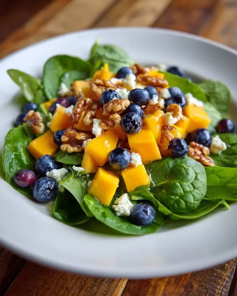 Mango Salad with Spinach and Blueberries Recipe