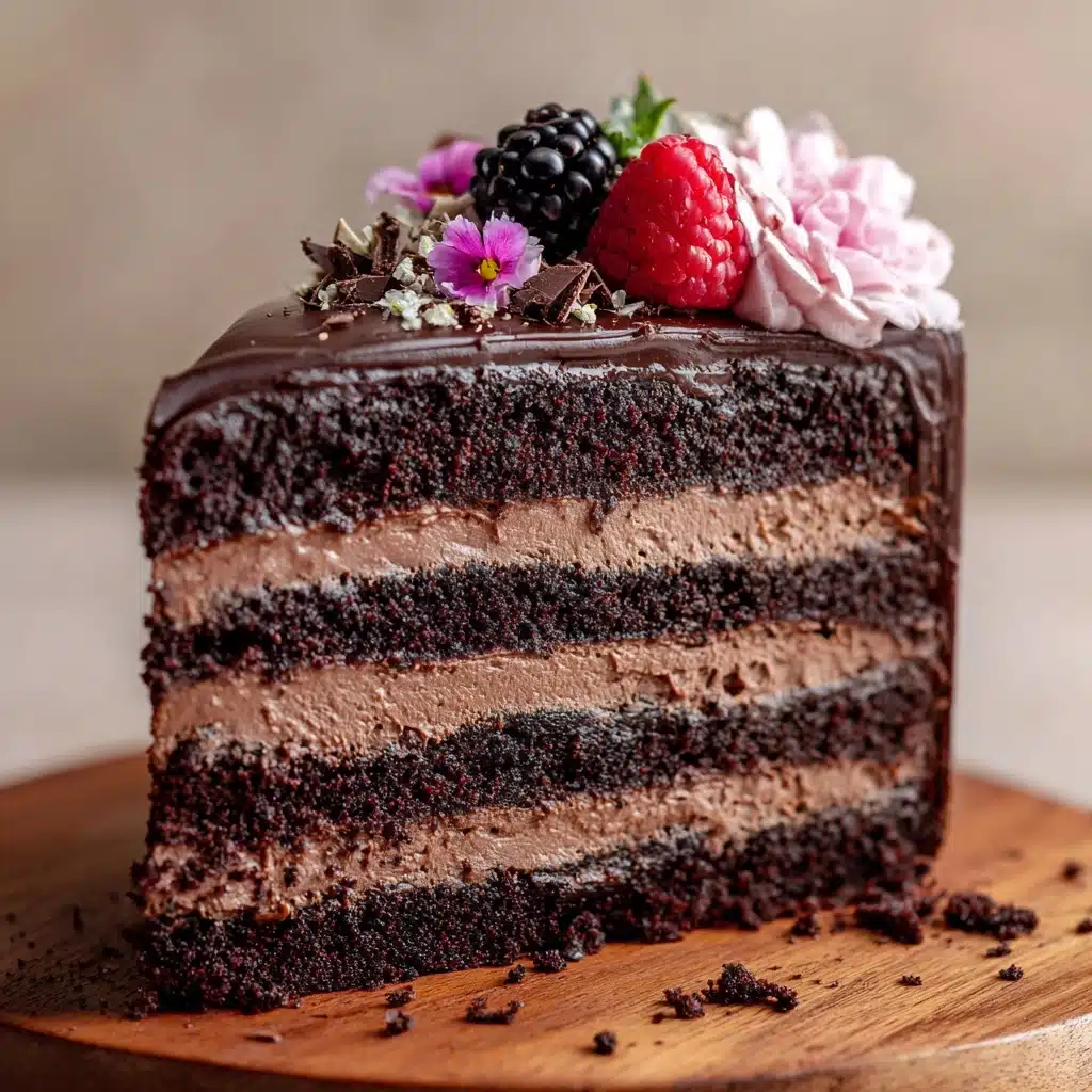Dark Chocolate Mousse Cake Recipe - Recipe Image
