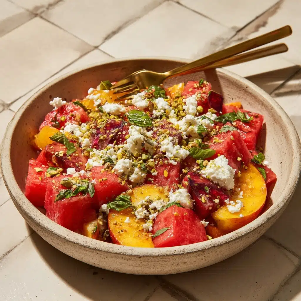 Watermelon Peach Salad Recipe - Recipe Image