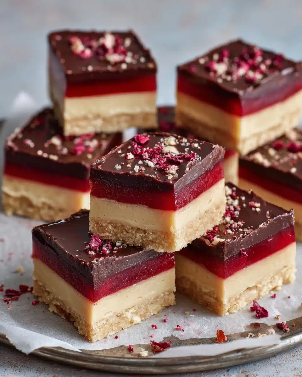 Raspberry Caramel Millionaires Shortbread: Indulgent Vegan Dessert