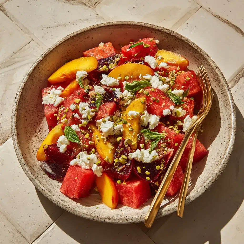 Watermelon Peach Salad Recipe - Recipe Image