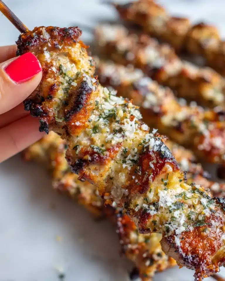 Garlic Parmesan Chicken Skewers Recipe