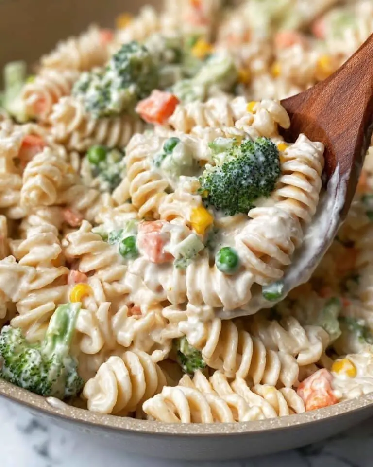 White Sauce Pasta with Vegetables and Cheese Recipe