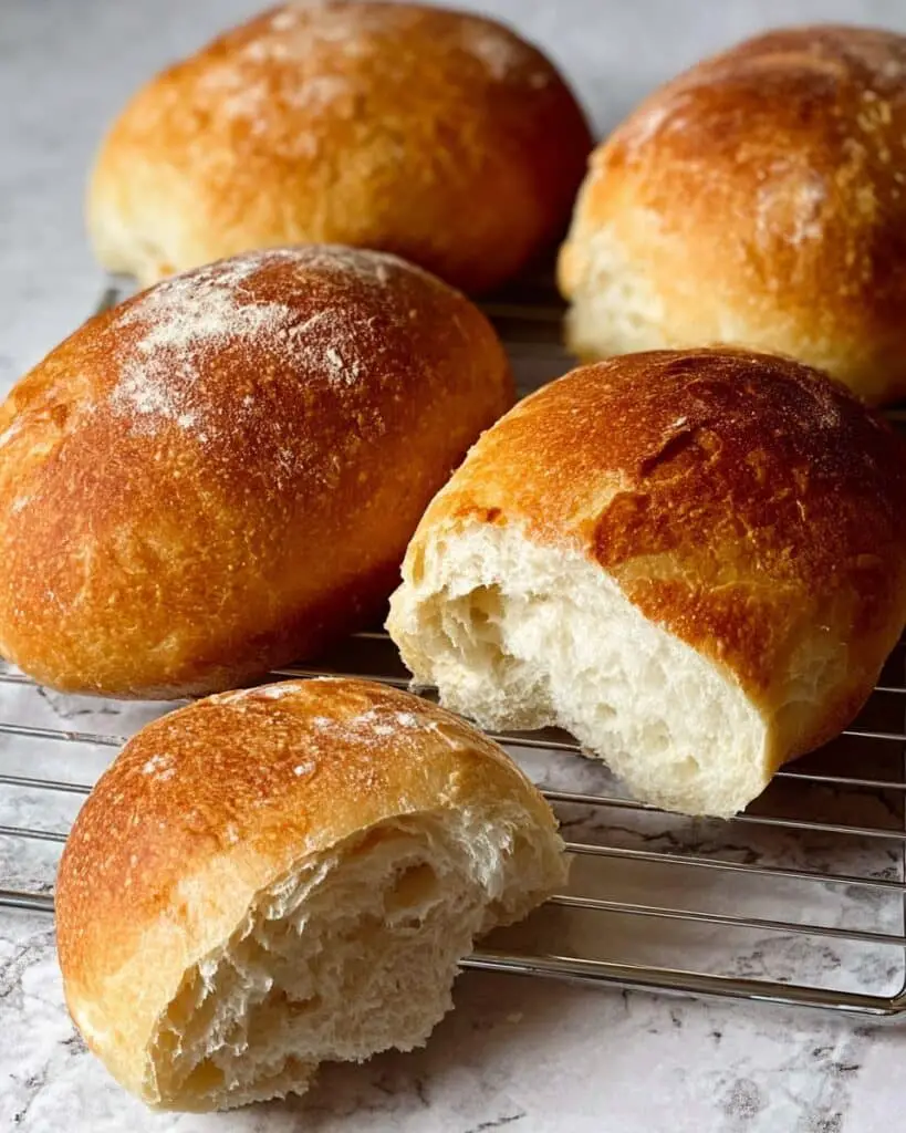 No Knead Sandwich Rolls Recipe