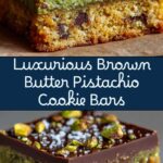 Brown Butter Dubai Pistachio Chocolate Chip Cookie Bars Recipe