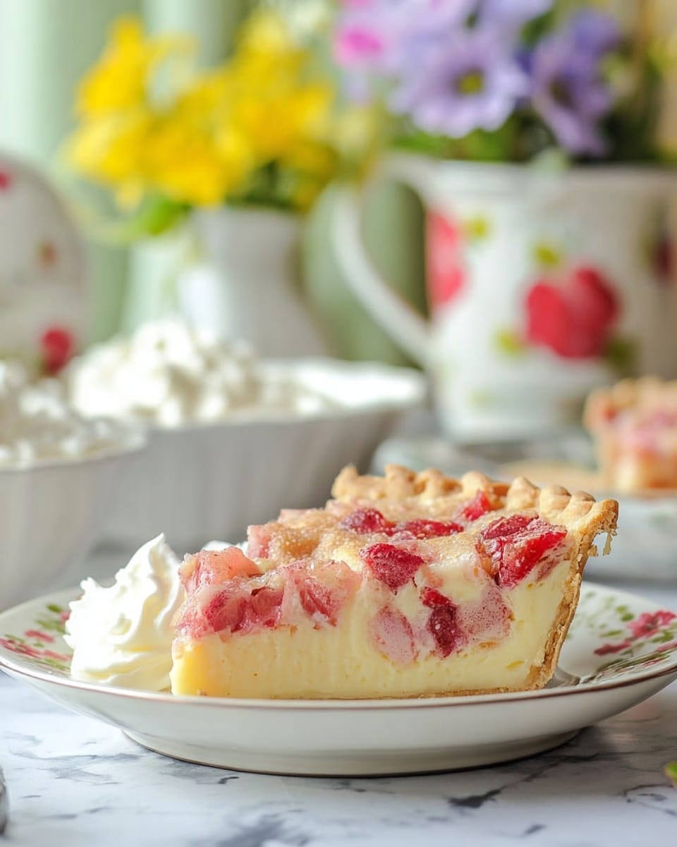 Crustless Rhubarb Custard Pie Recipe