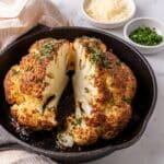 Whole Roasted Cauliflower with Tahini Sauce and Fresh Garnishes Recipe