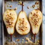 Baked Pears with Honey, Vanilla, and Walnut Topping Recipe