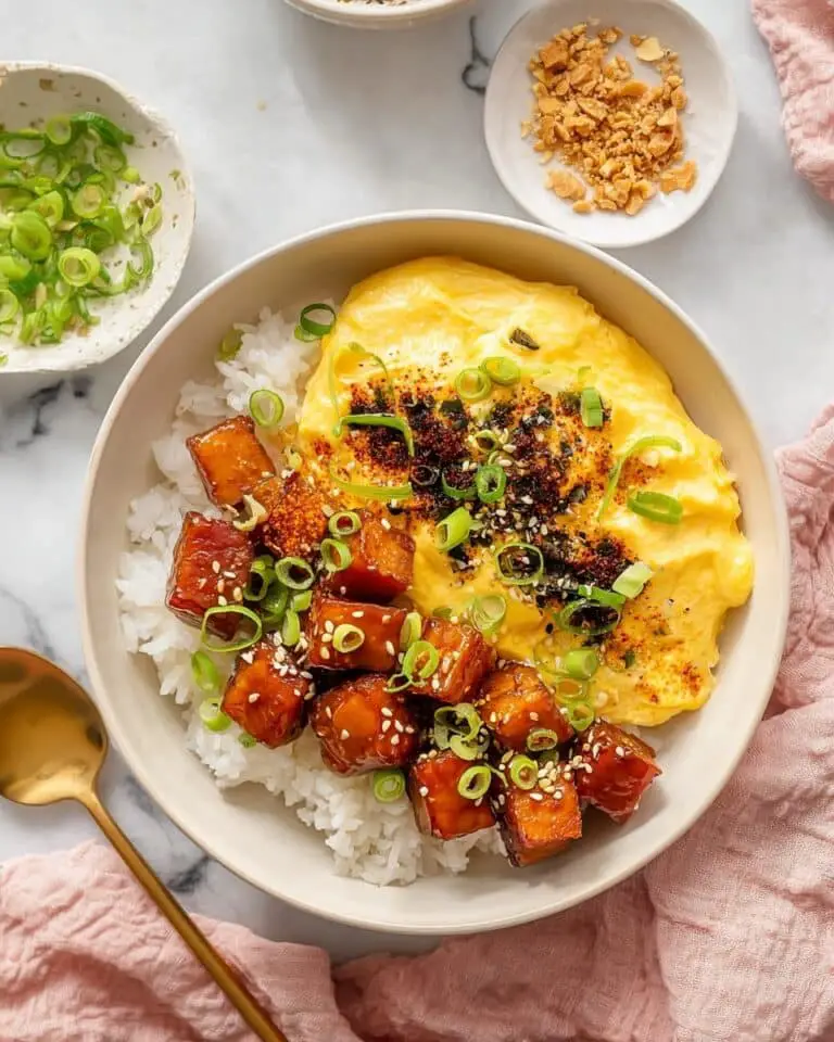 Caramelized Spam and Eggs Over Rice Recipe