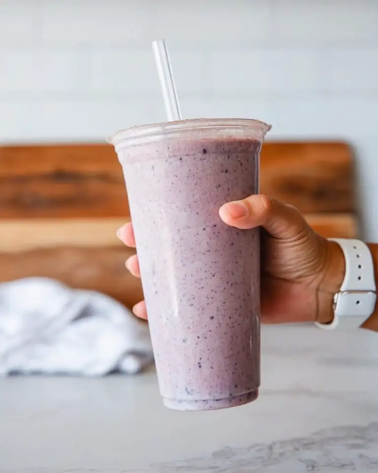 Protein Smoothie with Vanilla Almond Milk, Spinach, Berries, and Banana Recipe