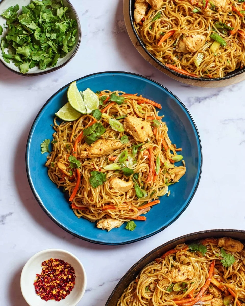 One Pan Vermicelli Noodles with Chicken Vegetables Easy Delicious