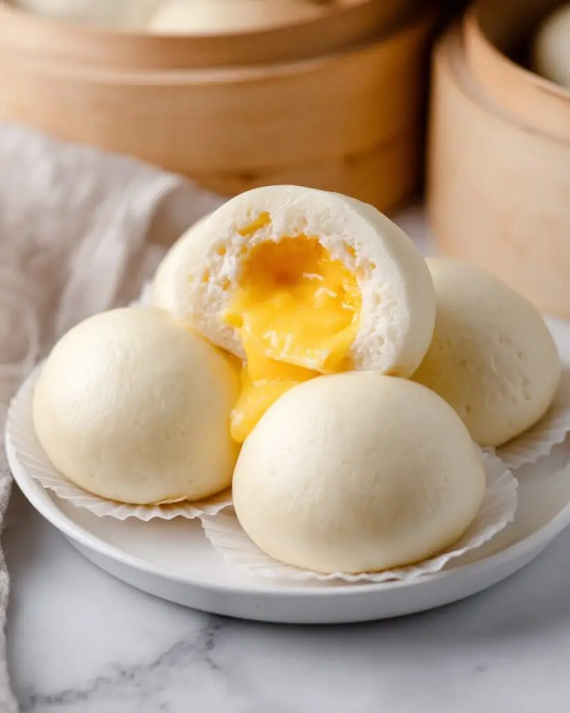 Steamed Egg Custard Buns (Liu Sha Bao) Recipe