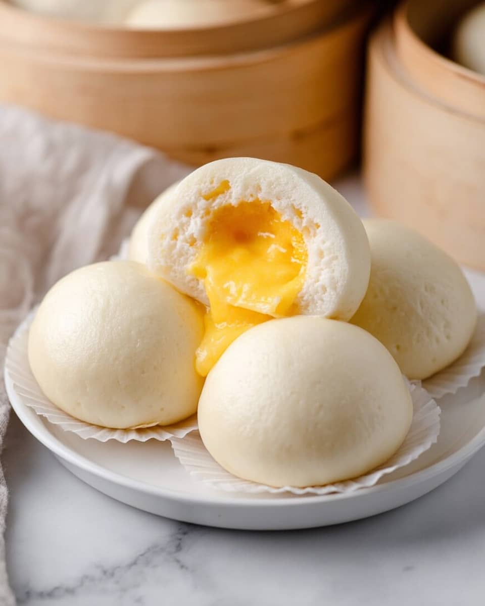 Steamed Egg Custard Buns (Liu Sha Bao) Recipe