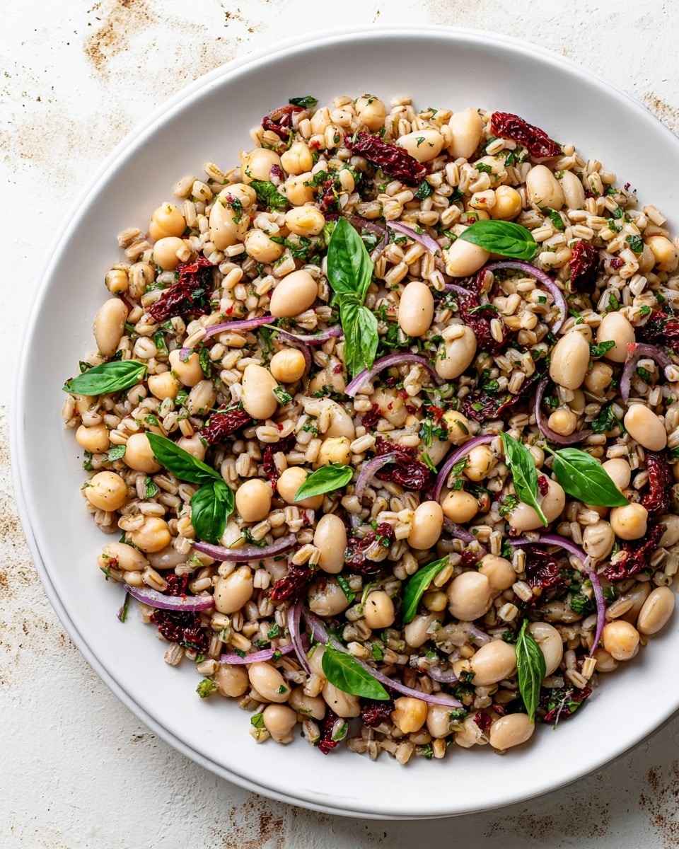 Tuscan Bean Salad with Pesto and Barley Recipe