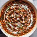 Harissa Chickpeas with Coconut Cream and Leafy Greens Recipe