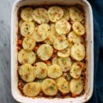 Mushroom Potato Casserole with Roasted Garlic and Bean Stew Recipe