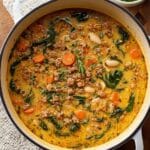 Tuscan White Bean Soup with Italian Sausage and Spinach Recipe
