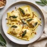 Homemade Butternut Squash Ravioli with Brown Butter Sage Sauce Recipe