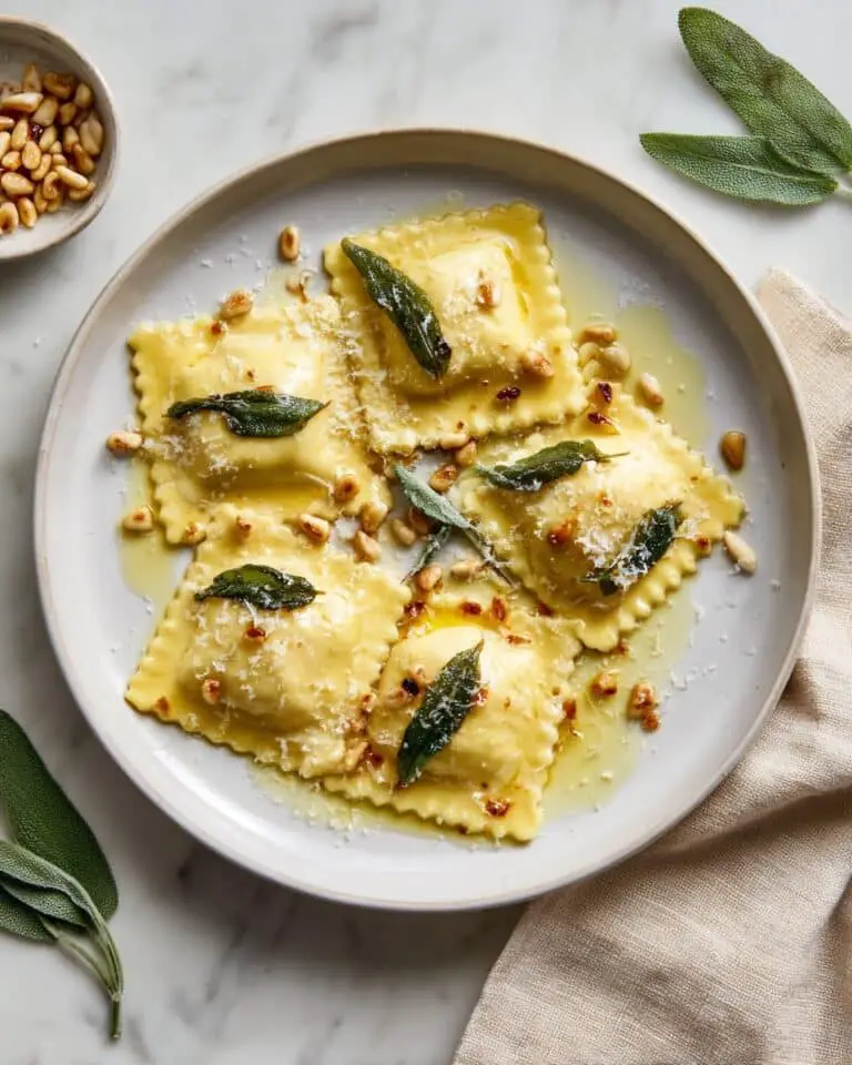 Homemade Butternut Squash Ravioli with Brown Butter Sage Sauce Recipe