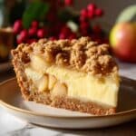 Apple Crumble Cheesecake with Salted Caramel Drizzle Recipe