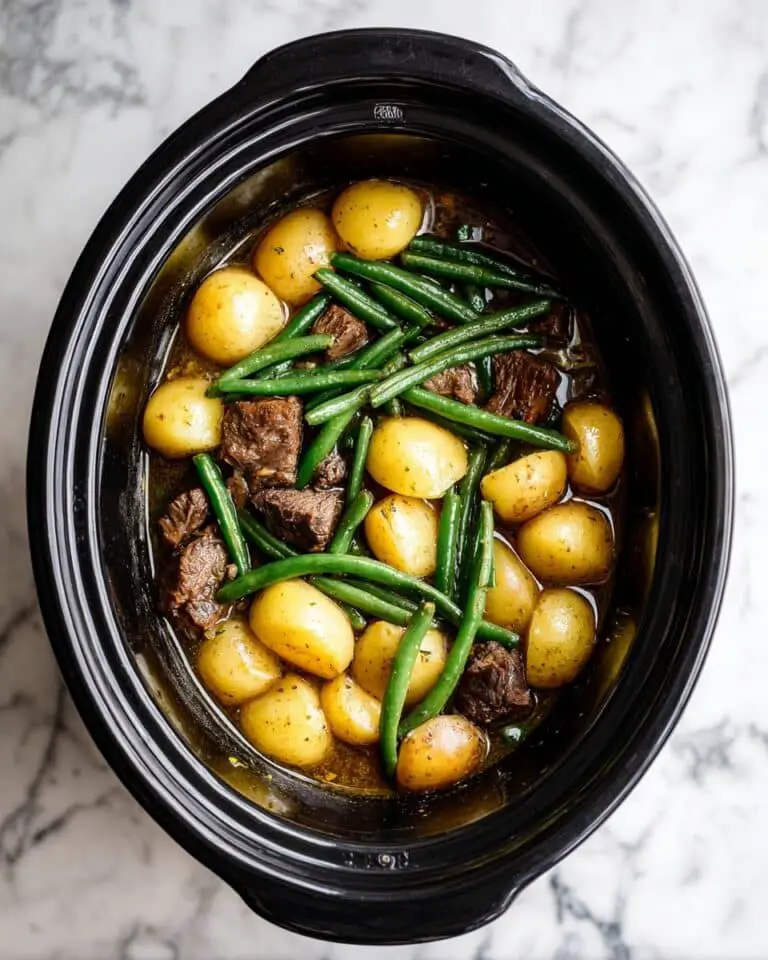 Slow Cooker Garlic Butter Beef Bites and Potatoes Recipe