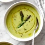 Creamy Asparagus Soup with Fresh Herbs and Avocado Recipe