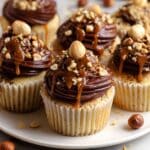 Chocolate Hazelnut Cupcakes with Caramel Chocolate Ganache Frosting Recipe