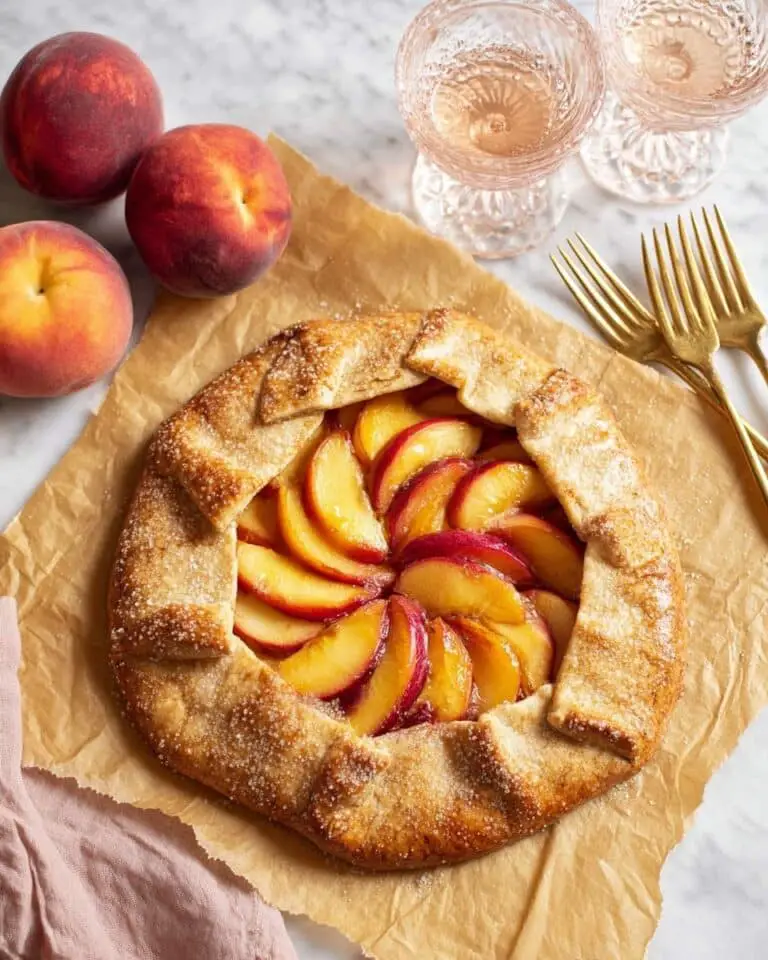 Brown Sugar Peach Puff Pastry Galette Recipe