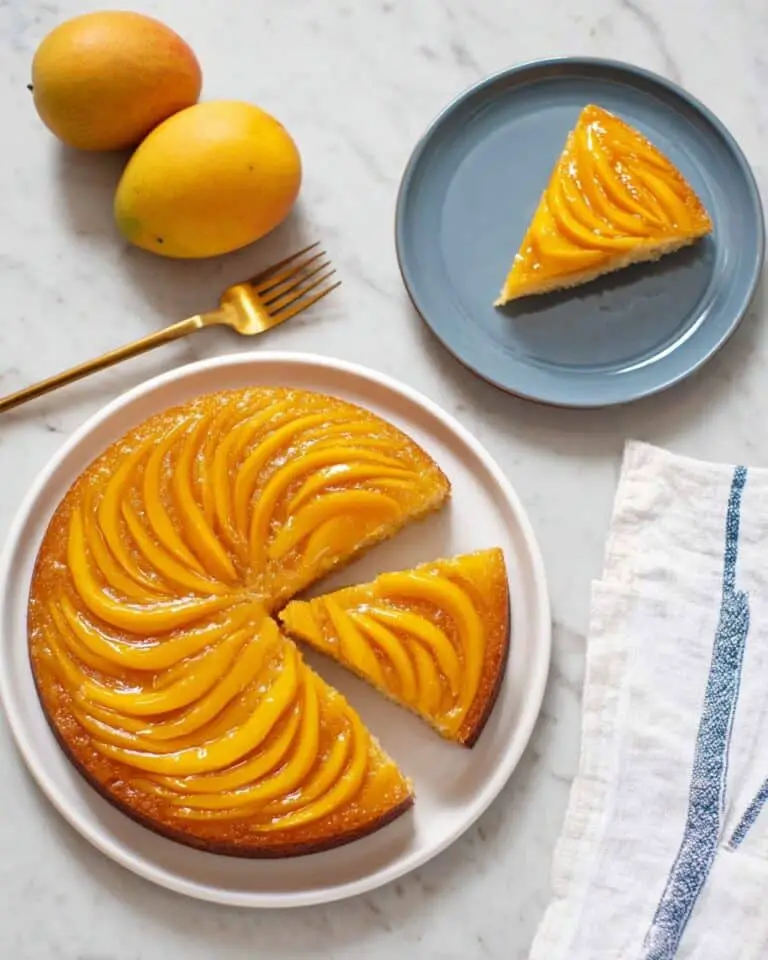 Mango Upside Down Cake with Lime and Ginger Recipe