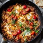 Menemen with Beyaz Peynir or Feta - Turkish Scrambled Eggs Recipe