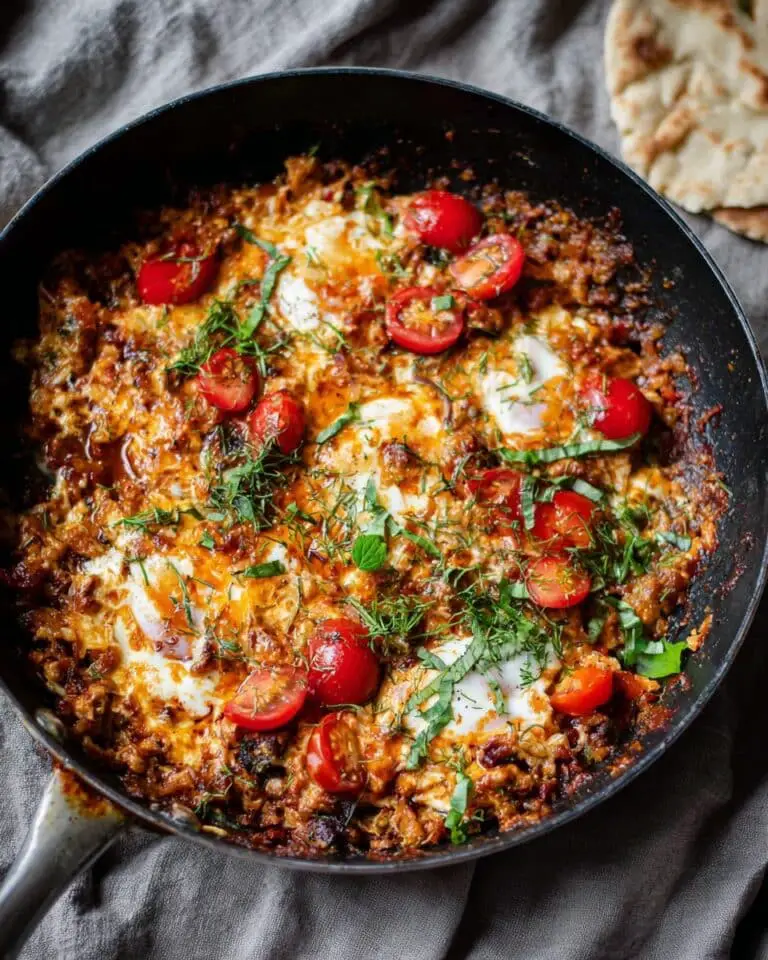 Menemen with Beyaz Peynir or Feta – Turkish Scrambled Eggs Recipe
