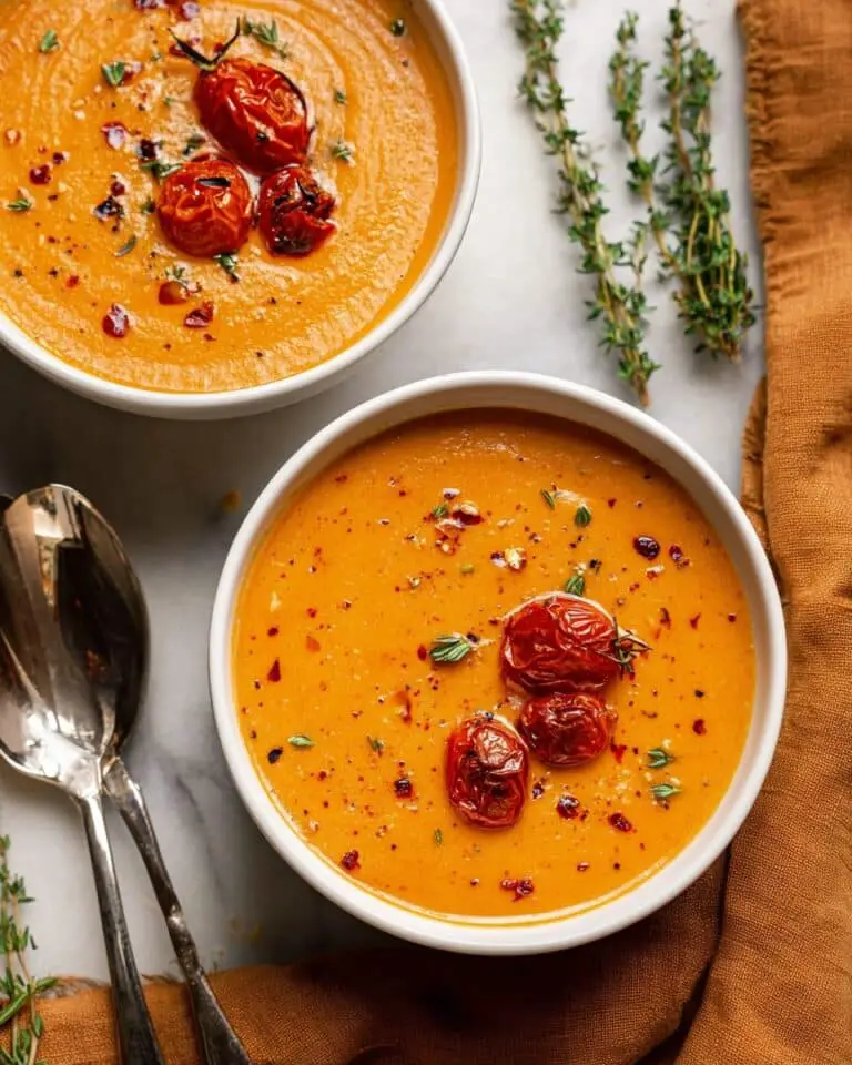 Creamy Roasted Garlic Tomato Soup Recipe