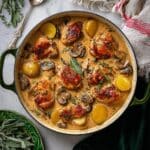 Herb Roasted Chicken in Creamy White Wine Sauce Recipe