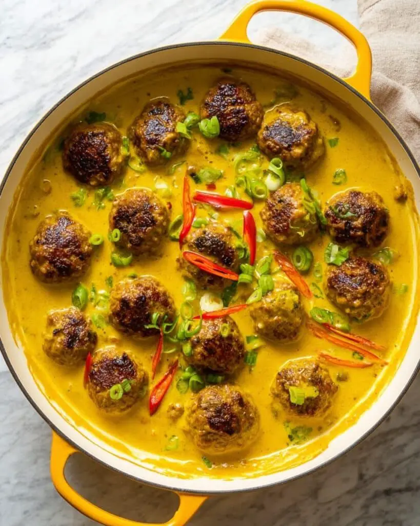 Jerk Meatballs in Coconut Curry Sauce Recipe