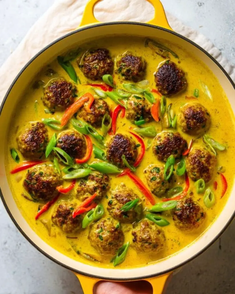 Jerk Meatballs in Coconut Curry Sauce Recipe