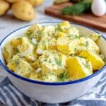 Traditional Northern German Potato Salad with Mayo and Eggs Recipe