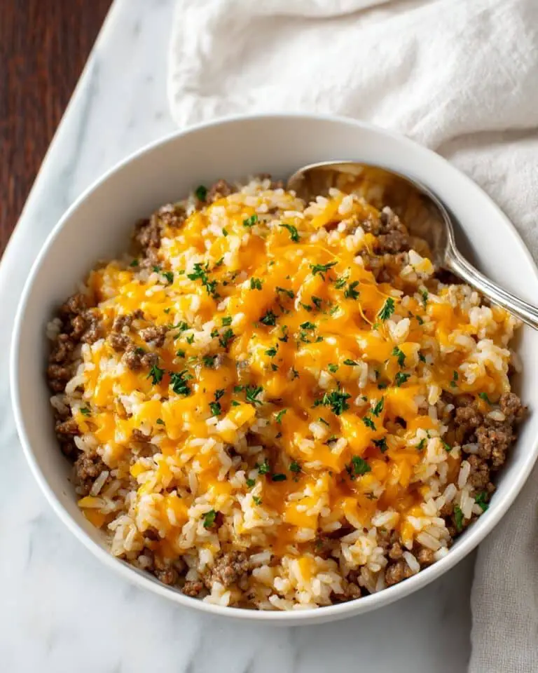 Cheesy Ground Beef and Rice Casserole Recipe
