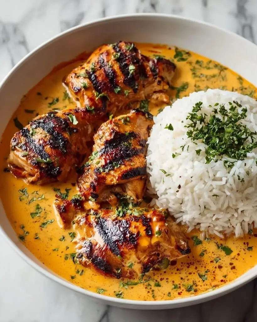 Creamy Paprika Chicken Drumsticks with Steamed Rice Recipe